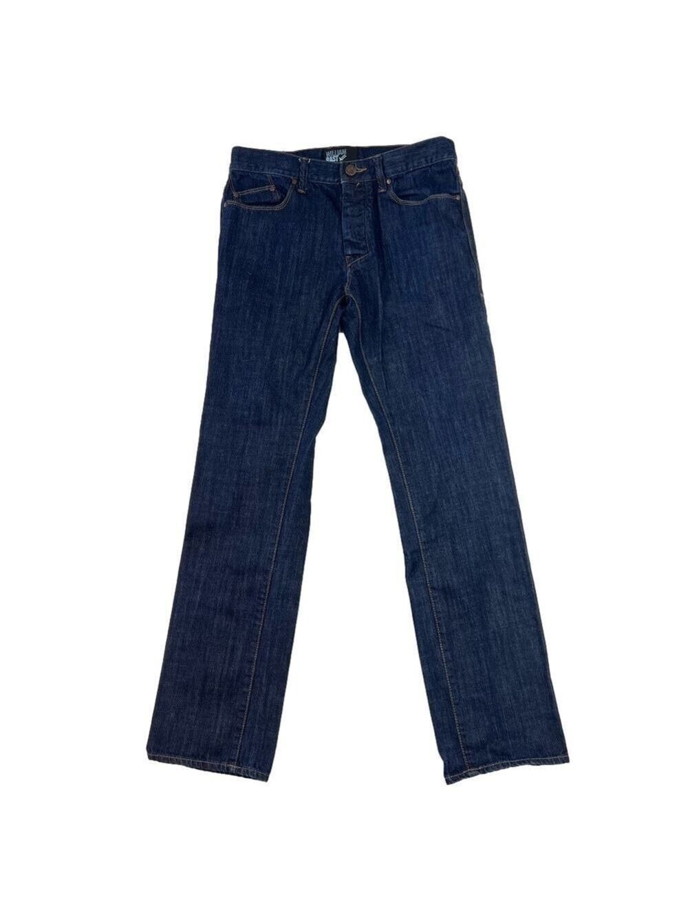 William Rast Straight Leg Jeans Men's Dark Blue Wash Button Fly 32x34